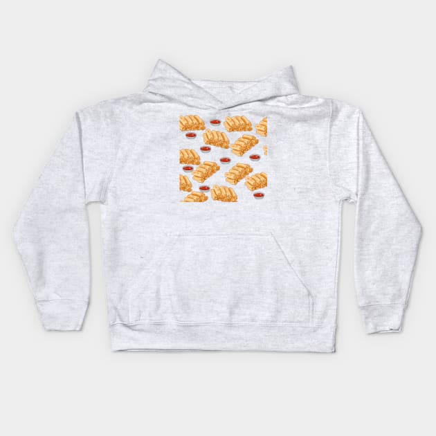 Chả Giò (Spring Rolls) and Dipping Sauce Kids Hoodie by AZNSnackShop